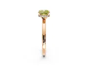 Hidden Halo Engagement Ring Setting for Fancy Yellow Cushion Cut Center with Plain Band and Tall Prong Head in Rose Gold