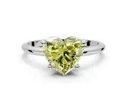 Minimalist Solitaire Engagement Ring Setting for Fancy Yellow Heart-Shaped Center with Thin Band and Prong Head in Platinum