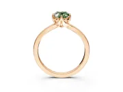 Solitaire Engagement Ring Setting for Fancy Green Oval Center with Plain Split Shank and Prong Head in Rose Gold