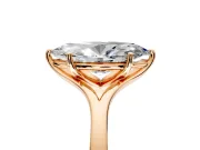 Solitaire Engagement Ring Setting for Marquise Center with Plain Split Shank and Prong Head in Rose Gold