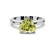 Solitaire Engagement Ring Setting for Fancy Yellow Heart-Shaped Center with Wire Band and Prong Head in Platinum