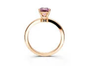 Solitaire Engagement Ring Setting for Fancy Pink Emerald Cut Center with Plain Band and Tulip Prong Head in Rose Gold