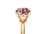 Minimalist Solitaire Engagement Ring Setting for Fancy Pink Round Cut Center with Thin Band and Prong Head in Rose Gold