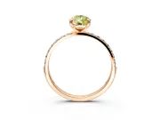 Solitaire Engagement Ring Setting for Fancy Yellow Pear-Shaped Center with Pave Accents and Prong Head in Rose Gold