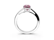 Solitaire Engagement Ring Setting for Fancy Pink Radiant Cut Center with Open Cathedral Shoulders and Prong Head in Platinum