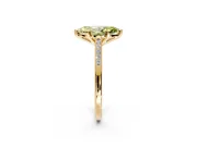Solitaire Engagement Ring Setting for Fancy Yellow Marquise Center with Channel Accents and Prong Head in Yellow Gold