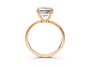 Minimalist Solitaire Engagement Ring Setting for Princess Cut Center with Thin Band and Prong Head in Rose Gold