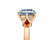 Solitaire Engagement Ring Setting for Fancy Blue Princess Cut Center with Plain Band and Tulip Prong Head in Rose Gold