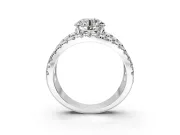 Solitaire Engagement Ring Setting for Round Cut Center with Wide-Open Split Shank and Prong Head in Platinum