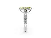 Solitaire Engagement Ring Setting for Fancy Yellow Marquise Center with Multi-Row Pave Accents and Basket Head in Sterling Silver