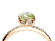 Solitaire Engagement Ring Setting for Fancy Yellow Marquise Center with Fine Pave Band and Prong Head in Rose Gold