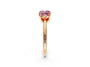 Solitaire Engagement Ring Setting for Fancy Pink Cushion Cut Center with Knife Ridge Band and Claw Prong Head in Rose Gold
