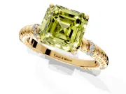 Rope Engagement Ring Setting for Fancy Yellow Asscher Cut Center with Accent Shoulders and Prong Head in Yellow Gold