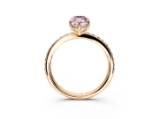 Solitaire Engagement Ring Setting for Fancy Pink Marquise Center with Fine Pave Band and Prong Head in Rose Gold