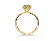 Hidden Halo Engagement Ring Setting for Fancy Yellow Round Cut Center with Thin Round-Wire Band and Prong Head in Yellow Gold