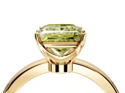 Solitaire Engagement Ring Setting for Fancy Yellow Princess Cut Center with Plain Band and Tulip Prong Head in Yellow Gold