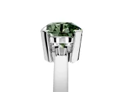 Solitaire Engagement Ring Setting for Fancy Green Round Cut Center with Plain Band and Flat Tab Prong Head in Platinum