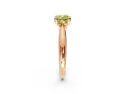 Solitaire Engagement Ring Setting for Fancy Yellow Cushion Cut Center with Reverse Tapered Band and Prong Head in Rose Gold