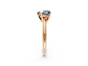 Solitaire Engagement Ring Setting for Fancy Blue Heart-Shaped Center with Knife Ridge Band and Claw Prong Head in Rose Gold