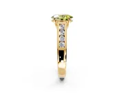 Solitaire Engagement Ring Setting for Fancy Yellow Oval Center with Cathedral Channel Band and Prong Head in Yellow Gold
