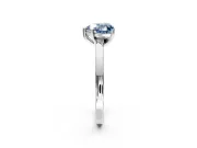 Solitaire Engagement Ring Setting for Fancy Blue Heart-Shaped Center with Basket Rail and Prong Head in Platinum