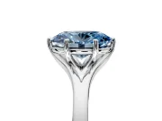 Solitaire Engagement Ring Setting for Fancy Blue Oval Center with Plain Split Shank and Prong Head in Platinum