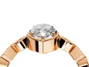 Milgrain Bezel Engagement Ring Setting for Marquise Center with Marquise Stations and Bezel Head in Rose Gold