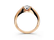 Tension Engagement Ring Setting for Pear-Shaped Center with Wide Tapered Band and Tension Head in Rose Gold