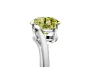 Solitaire Engagement Ring Setting for Fancy Yellow Round Cut Center with Plain Bypass Twist Band and Prong Head in White Gold
