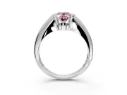 Tension Engagement Ring Setting for Fancy Pink Oval Center with Wide Tapered Band and Tension Head in Sterling Silver