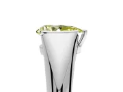 Tension Engagement Ring Setting for Fancy Yellow Pear-Shaped Center with Wide Tapered Band and Tension Head in Sterling Silver