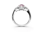 3 Stone Engagement Ring Setting for Fancy Pink Marquise Center with Large Pear-Shaped Accents and Prong Head in Platinum