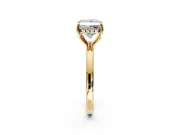 Solitaire Engagement Ring Setting for Princess Cut Center with Fine Wire Band and Prong Head in Yellow Gold