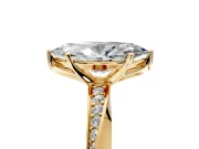 Side Accent Engagement Ring Setting for Marquise Center with Accent Shoulders and Prong Head in Yellow Gold