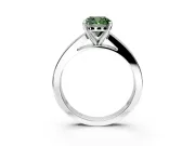 Solitaire Engagement Ring Setting for Fancy Green Cushion Cut Center with Princess Cut Channel Band and Prong Head in Platinum