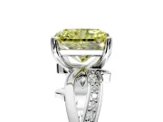 Solitaire Engagement Ring Setting for Fancy Yellow Radiant Cut Center with Pave and Plain Crossover Band and Prong Head in Sterling Silver