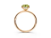 Solitaire Engagement Ring Setting for Fancy Yellow Round Cut Center with Plain Band, Open Basket and Prong Head in Rose Gold