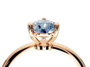 Minimalist Solitaire Engagement Ring Setting for Fancy Blue Pear-Shaped Center with Thin Band and Prong Head in Rose Gold