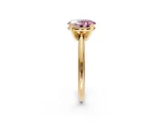 Solitaire Engagement Ring Setting for Fancy Pink Oval Center with Knife Ridge Band and Claw Prong Head in Yellow Gold