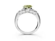 Cluster Engagement Ring Setting for Fancy Yellow Heart-Shaped Center with Round Cut Accent Frame and Prong Head in Platinum