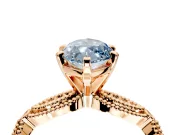 Solitaire Engagement Ring Setting for Fancy Blue Marquise Center with Marquise Panel Band and Prong Head in Rose Gold