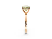 Solitaire Engagement Ring Setting for Fancy Yellow Princess Cut Center with Fine Wire Band and Prong Head in Rose Gold