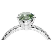 Solitaire Engagement Ring Setting for Fancy Green Marquise Center with Large Accents and Prong Head in Platinum