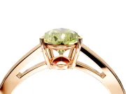 Solitaire Engagement Ring Setting for Fancy Yellow Pear-Shaped Center with Open Cathedral Shoulders and Prong Head in Rose Gold