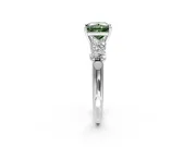 5 Stone Engagement Ring Setting for Fancy Green Princess Cut Center with Graduated Accents and Prong Head in Platinum