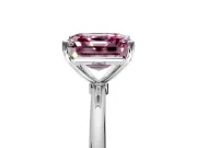 Solitaire Engagement Ring Setting for Fancy Pink Asscher Cut Center with Straight Thin Band and Prong Head in Sterling Silver
