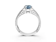 Split Shank Engagement Ring Setting for Fancy Blue Oval Center with Pave Split Shank and Prong Head in White Gold