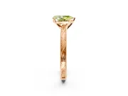 Solitaire Engagement Ring Setting for Fancy Yellow Pear-Shaped Center with Engraved Milgrain Band and Prong Head in Rose Gold