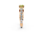 Solitaire Engagement Ring Setting for Fancy Yellow Cushion Cut Center with Graduated Shared Prongs and Prong Head in Rose Gold