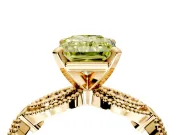 Solitaire Engagement Ring Setting for Fancy Yellow Radiant Cut Center with Marquise Panel Band and Prong Head in Yellow Gold